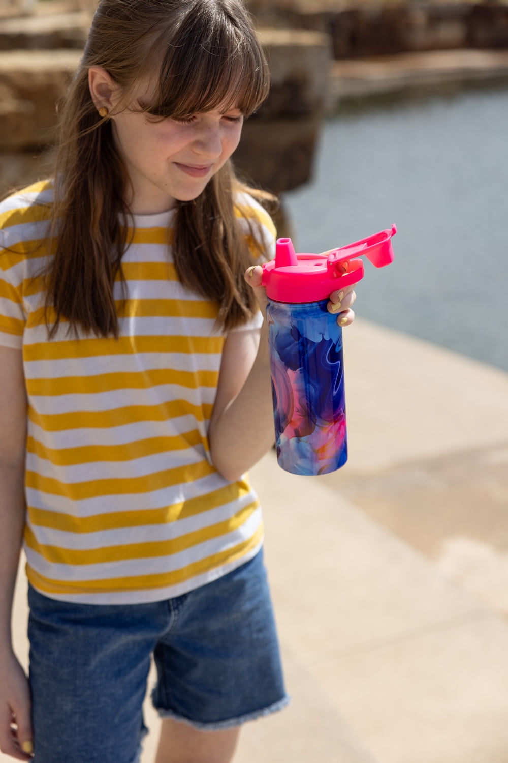 Simple Modern 18 fl oz Insulated Stainless Steel Summit Water Bottle with Covered Silicone Straw Lid | Dreamcicle C401N