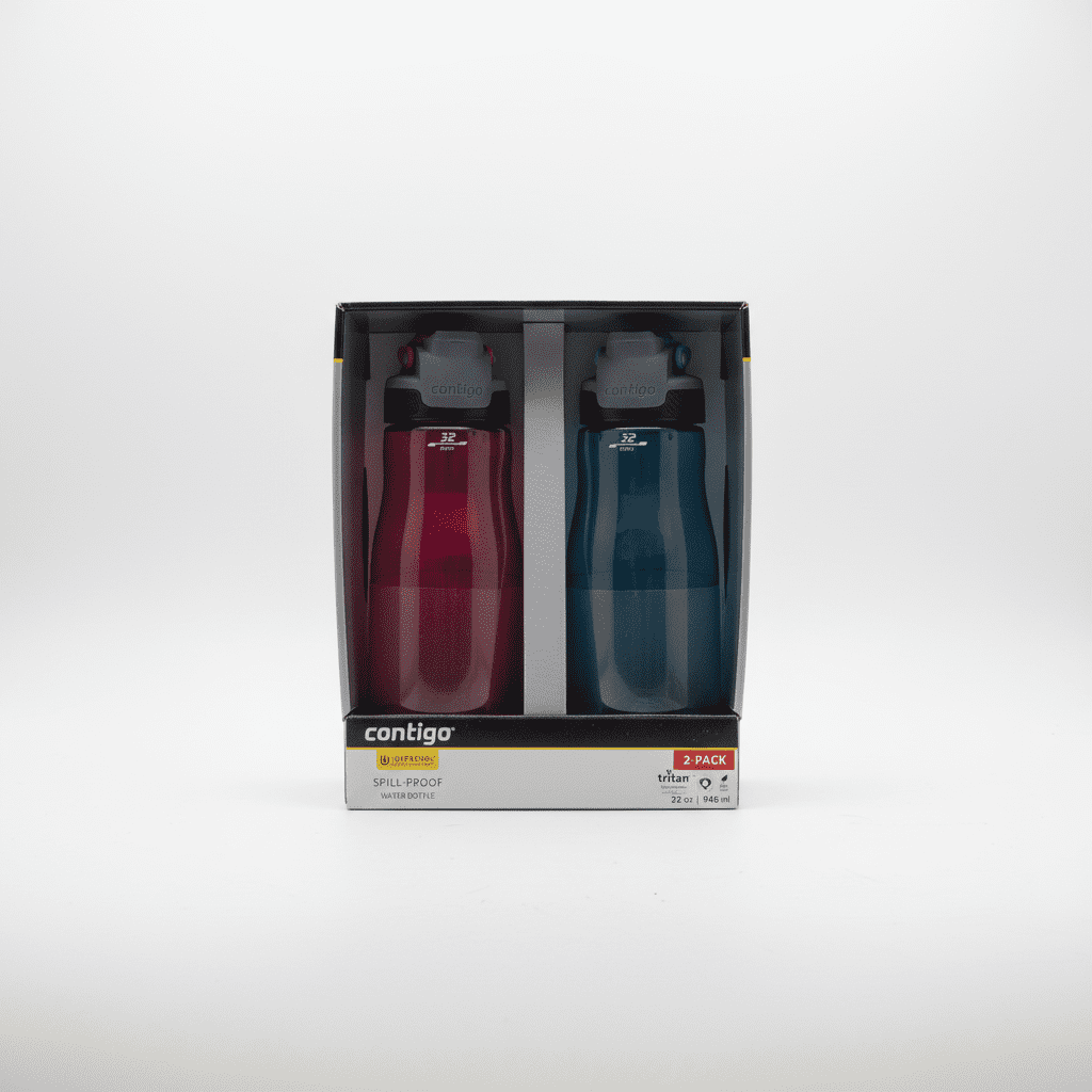 Contigo 32oz AutoSeal Fit Water Bottle 2-Pack Sangria Juniper New Damaged Box C074N