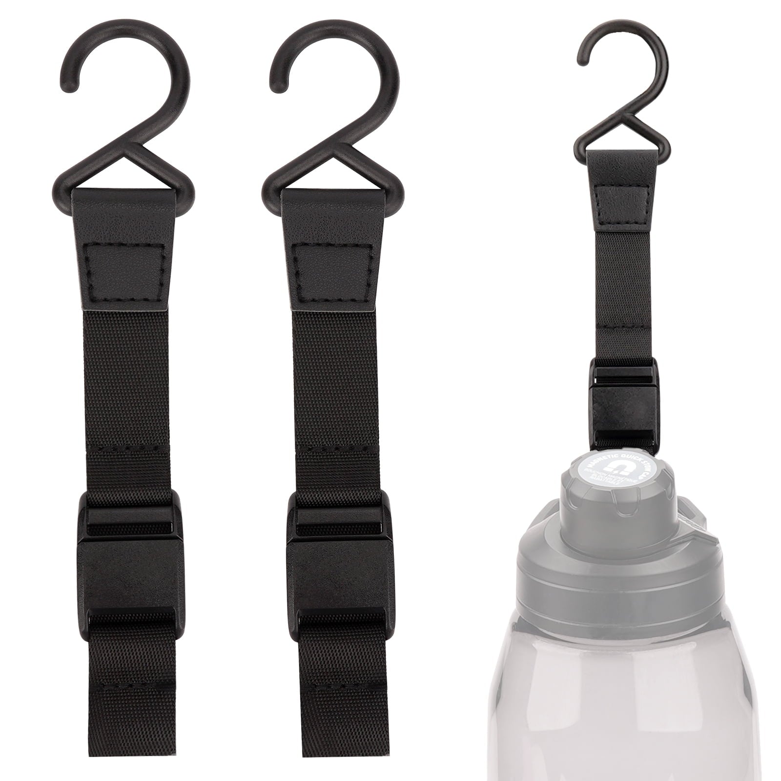 Linkidea 2 Pack Fence Hooks for Sport Water Bottle, Compatible with CamelBak Chute Mag Steel/Tritan 20/24/25/32/40/50oz, S Shaped Hook Hanger Magnetic Buckle for Outdoor Sports Camping C380X