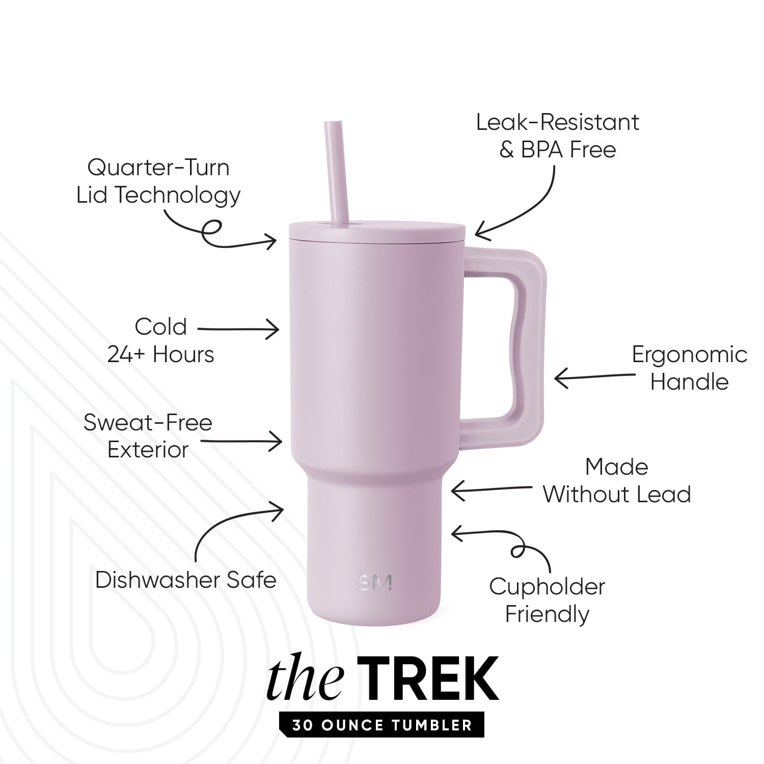 Simple Modern 30 fl oz Insulated Stainless Steel Trek Tumbler with Straw Lid | Seaglass Sage and Cream Checkmate C690C