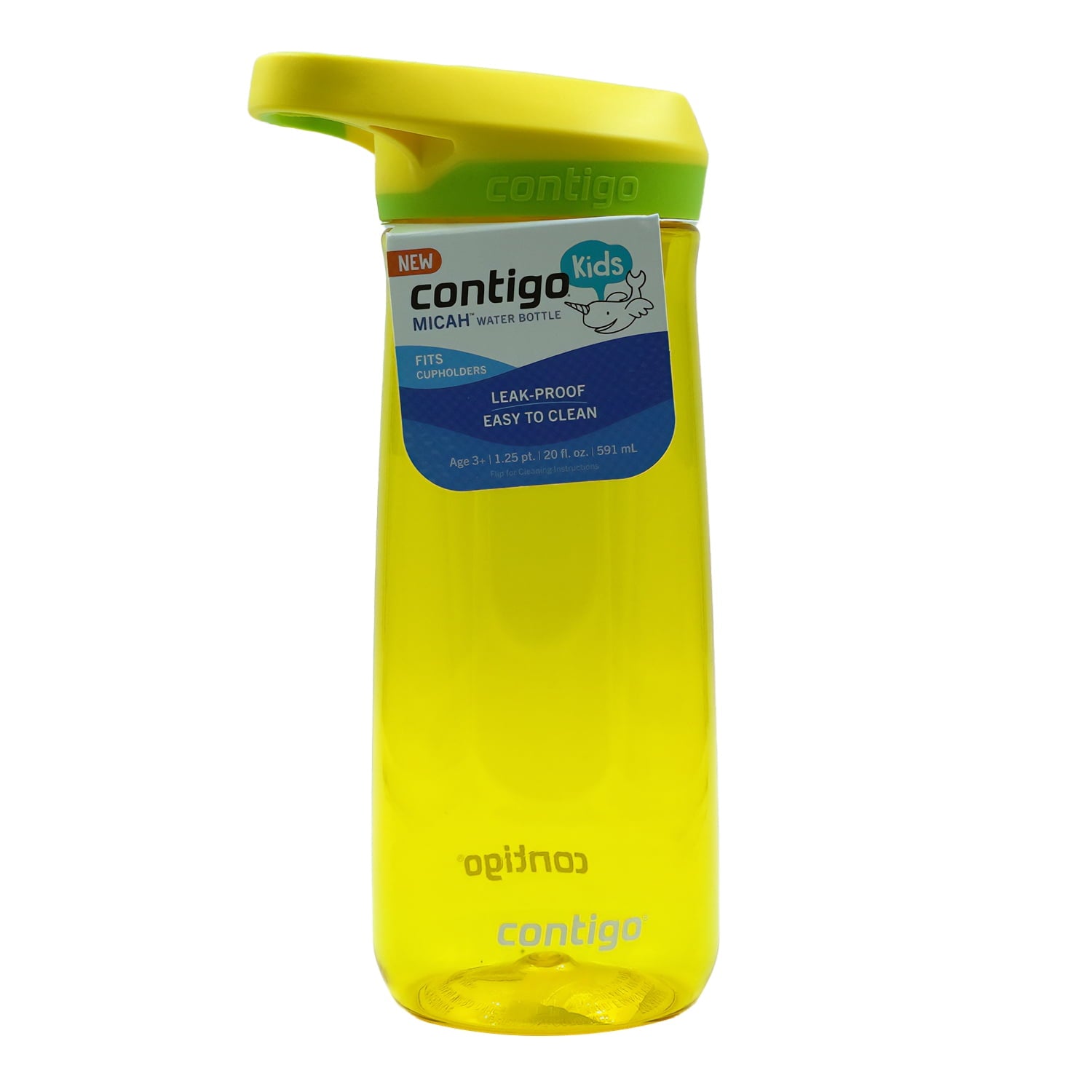 Contigo Kid's 20 oz. Micah Water Bottle w/ Simple Lid - Pineapple/Cool Lime C046A