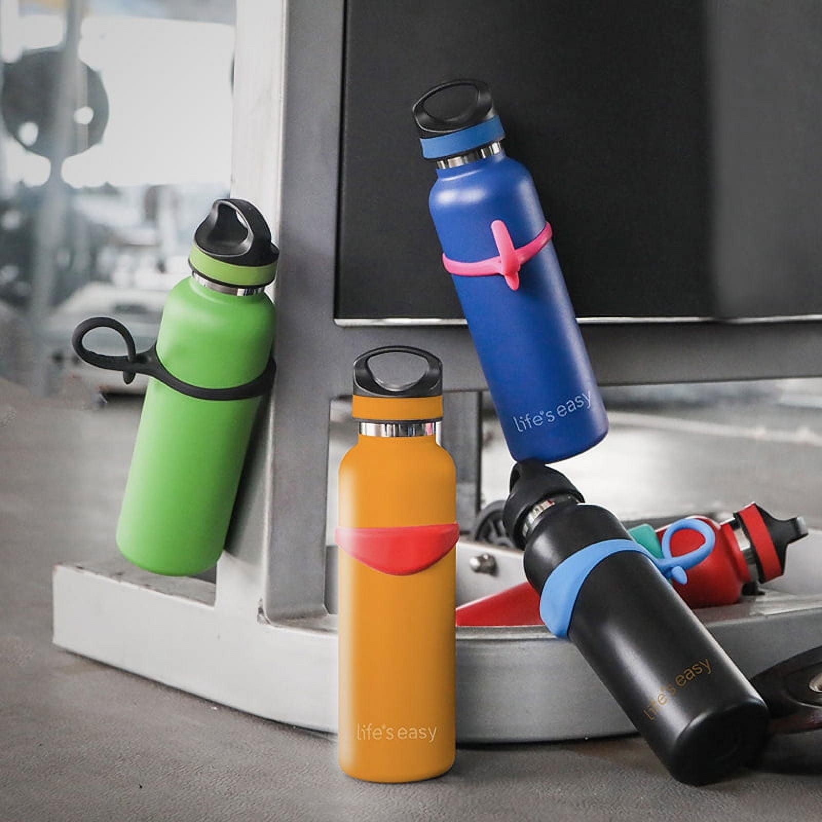 LIFE'S EASY 20 oz. Sports Insulated Water Bottle with Lid. Stainless Steel Vacuum Double Wall Thermo for Modern Hot and Cold Drinks, Simple Metal Hydro Canteen for Travel Men and Women (White) C417D