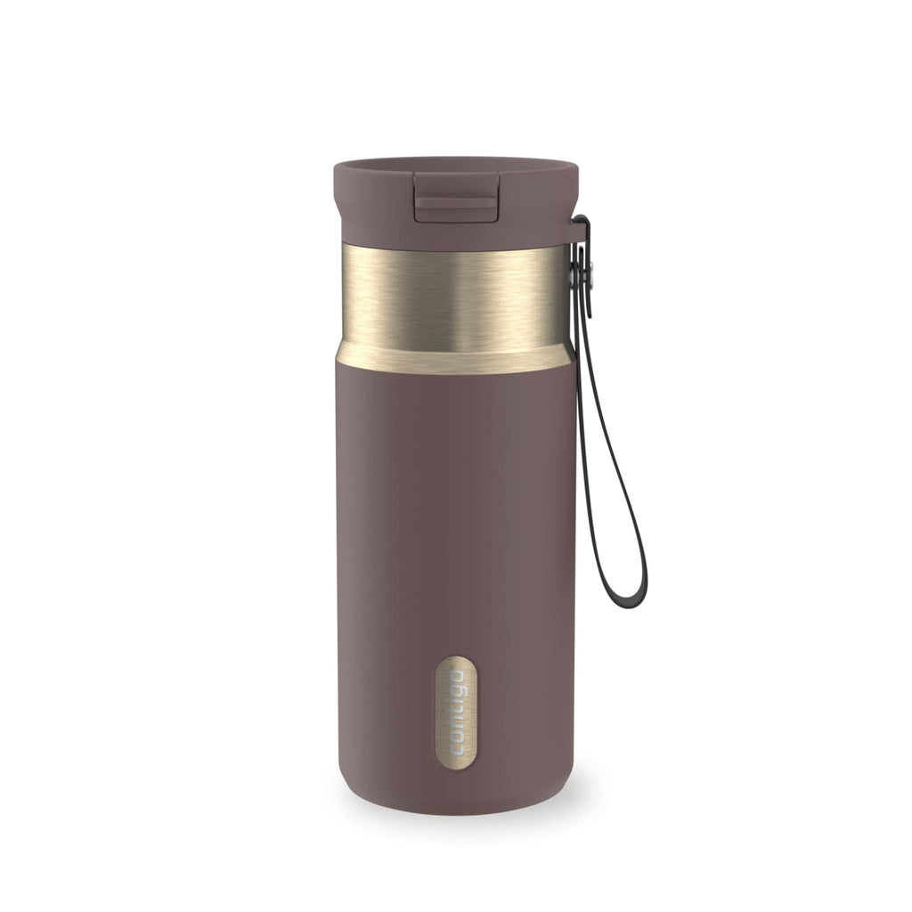 Contigo SnapSeal 16 oz Leakproof Stainless Steel Water Bottle with Carrying Strap C048V