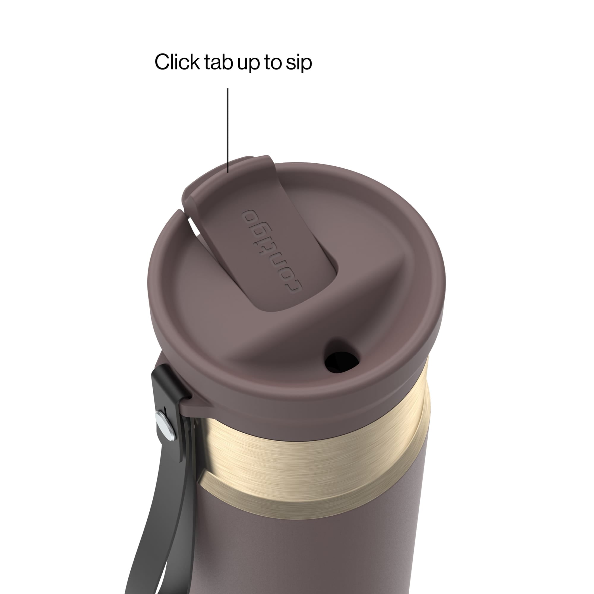 Contigo SnapSeal 16 oz Leakproof Stainless Steel Water Bottle with Carrying Strap C048V
