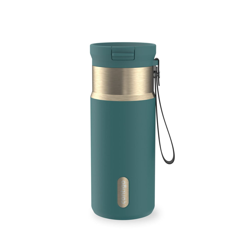 Contigo SnapSeal 16 oz Leakproof Stainless Steel Water Bottle with Carrying Strap C048V