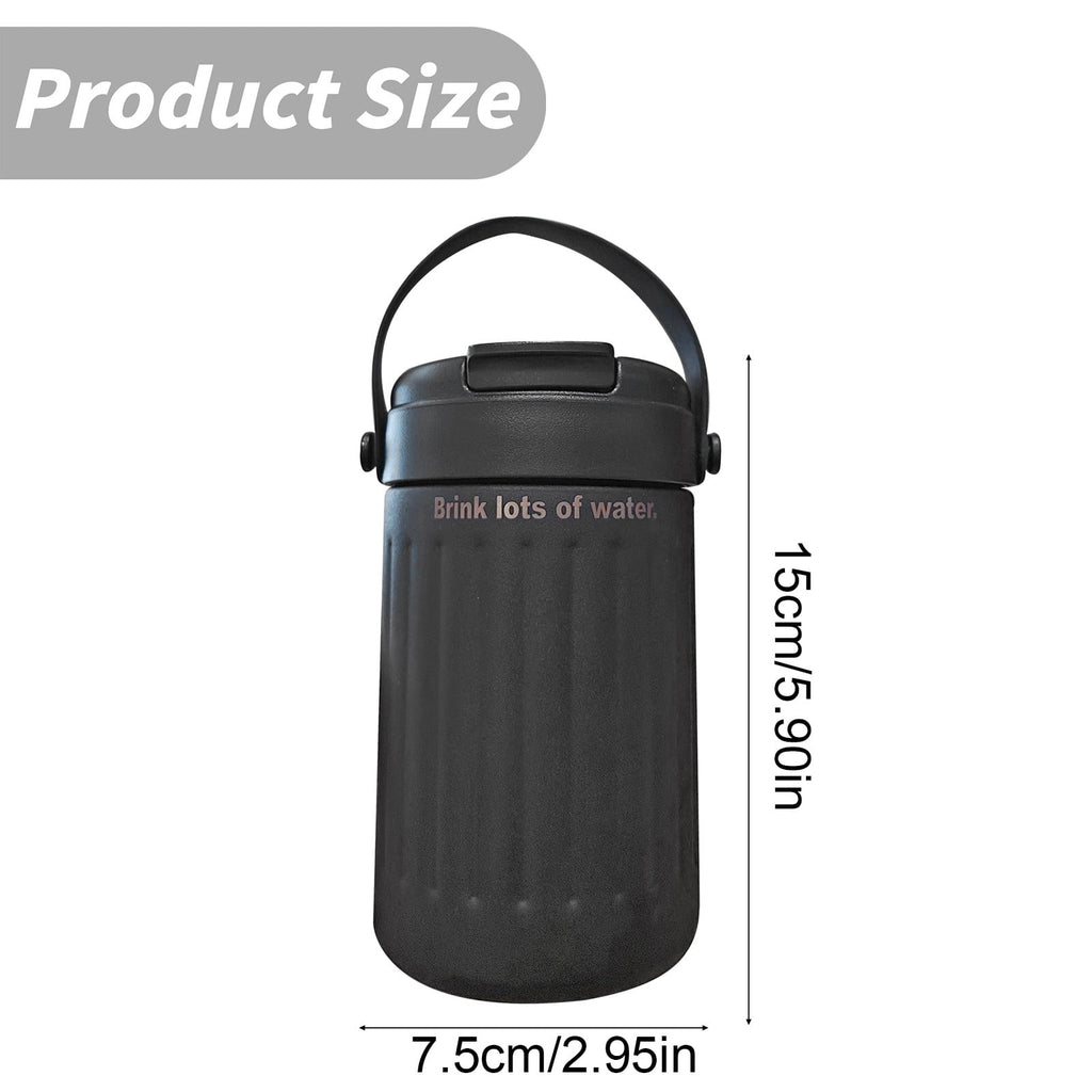 BinKFF Simple Modern Travel Coffee Mug, Insulated Coffee Tumblers with Lid, Double Walled Iced Travel Coffee Mug for Woman and Man Stainless Steel Tumbler with Handle C442K