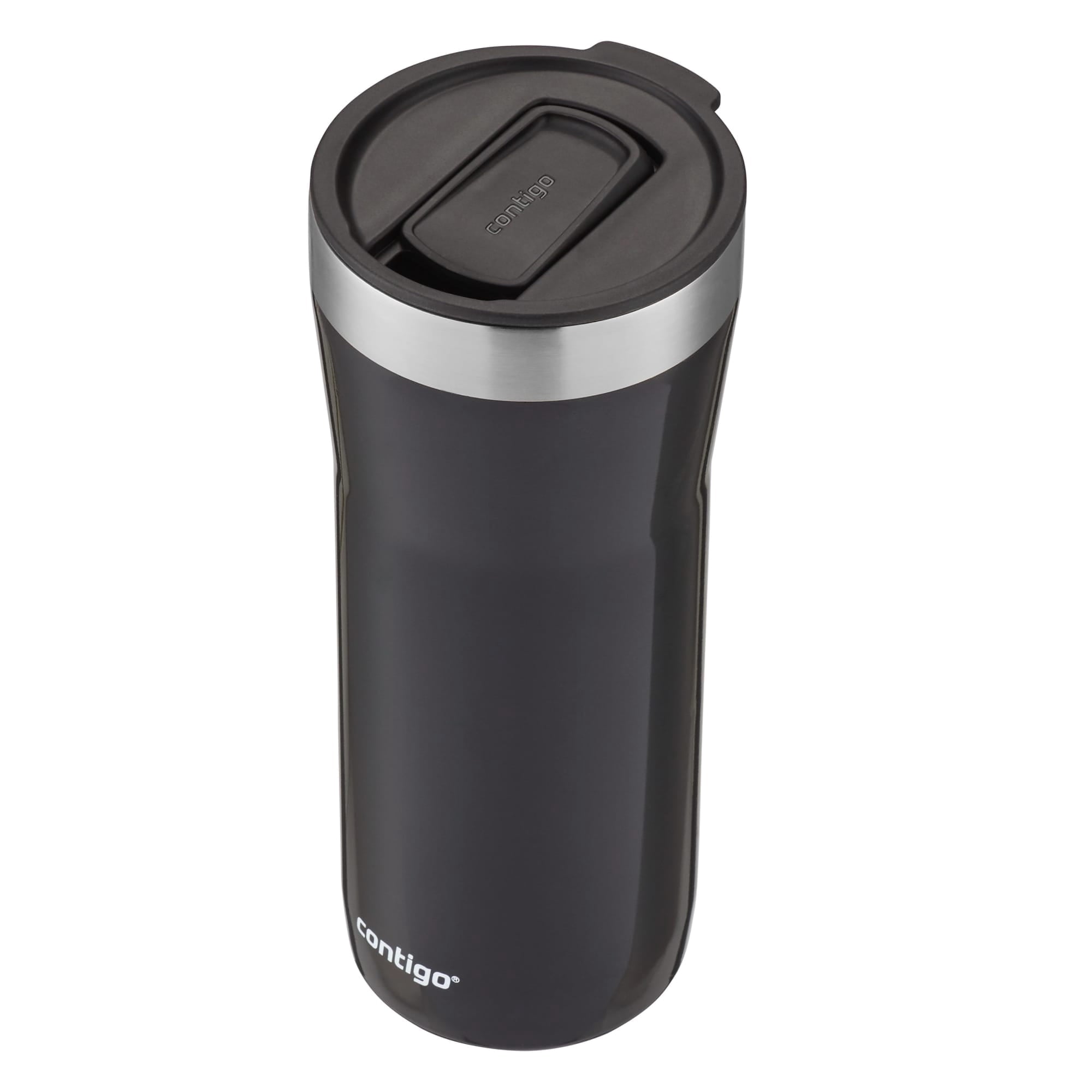 Contigo Streeterville Stainless Steel Tumbler with Plastic Straw and Splash-Proof Lid, Licorice, 32 fl. oz C122Z
