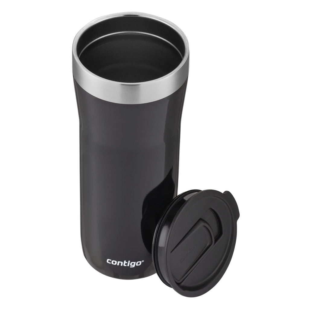 Contigo Streeterville Stainless Steel Tumbler with Plastic Straw and Splash-Proof Lid, Licorice, 32 fl. oz C122Z