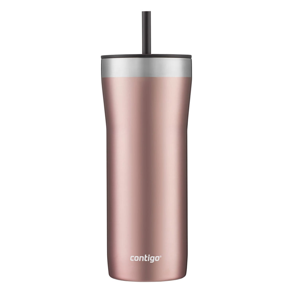 Contigo Streeterville Stainless Steel Tumbler with Plastic Straw and Splash-Proof Lid, Licorice, 32 fl. oz C122Z
