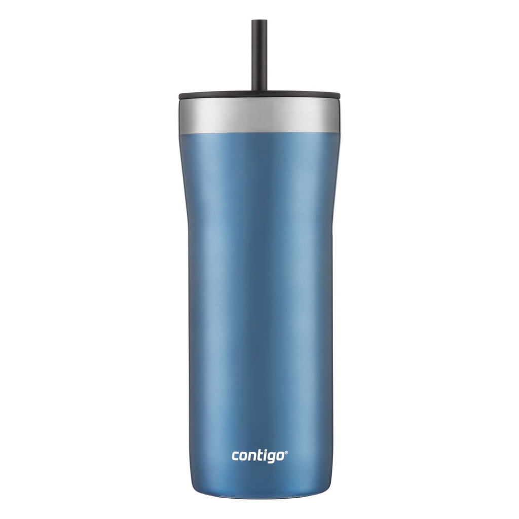Contigo Streeterville Stainless Steel Tumbler with Plastic Straw and Splash-Proof Lid, Licorice, 32 fl. oz C122Z