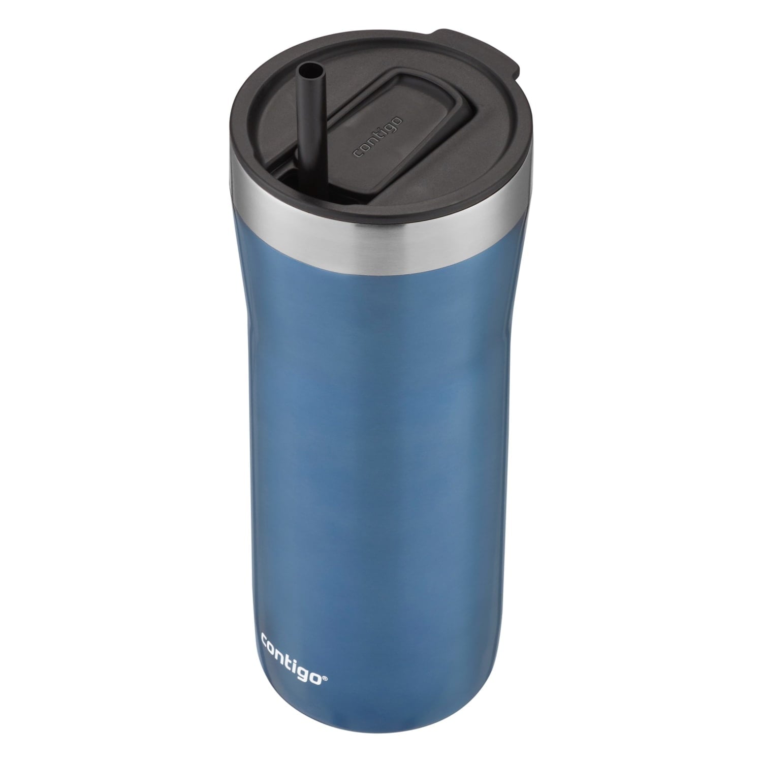 Contigo Streeterville Stainless Steel Tumbler with Plastic Straw and Splash-Proof Lid, Licorice, 32 fl. oz C122Z