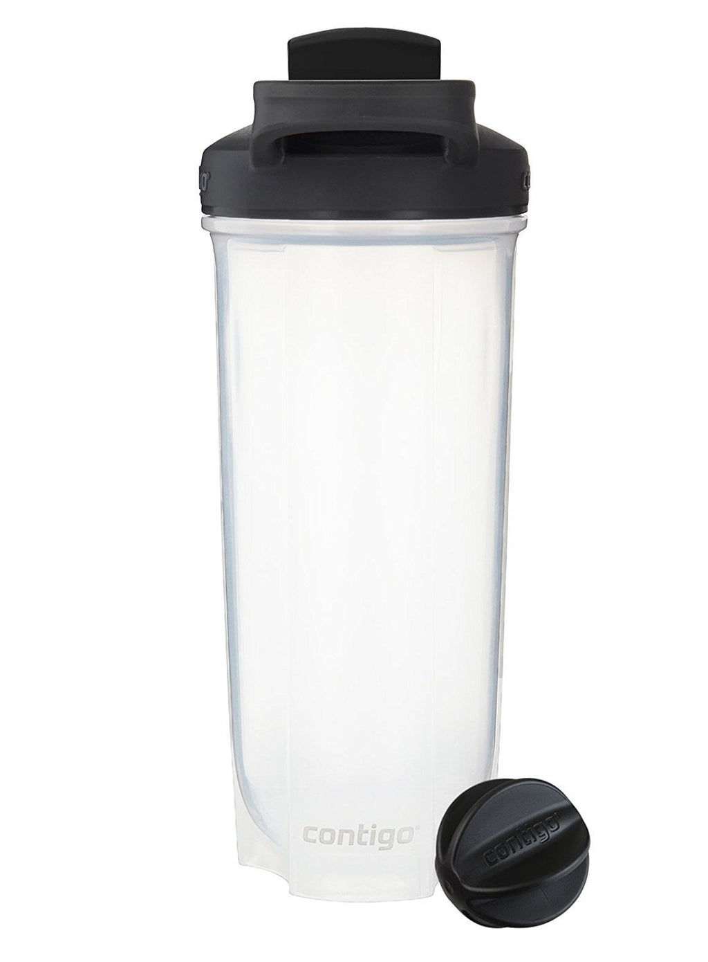 Contigo Shake &amp; Go Fit 28 oz Black and Clear Shaker Bottle with Flip-Top and Wide Mouth Lid C111G