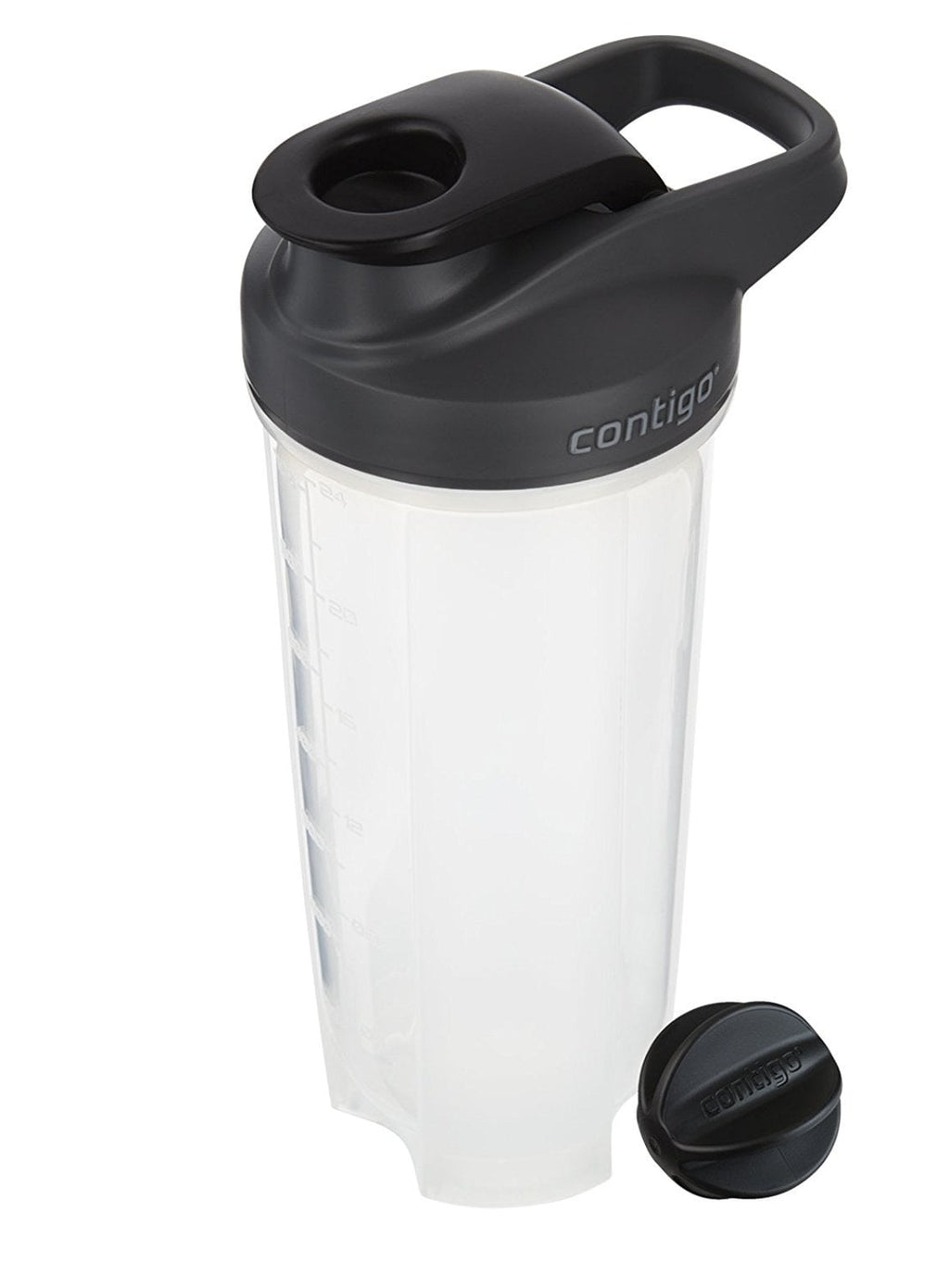 Contigo Shake &amp; Go Fit 28 oz Black and Clear Shaker Bottle with Flip-Top and Wide Mouth Lid C111G