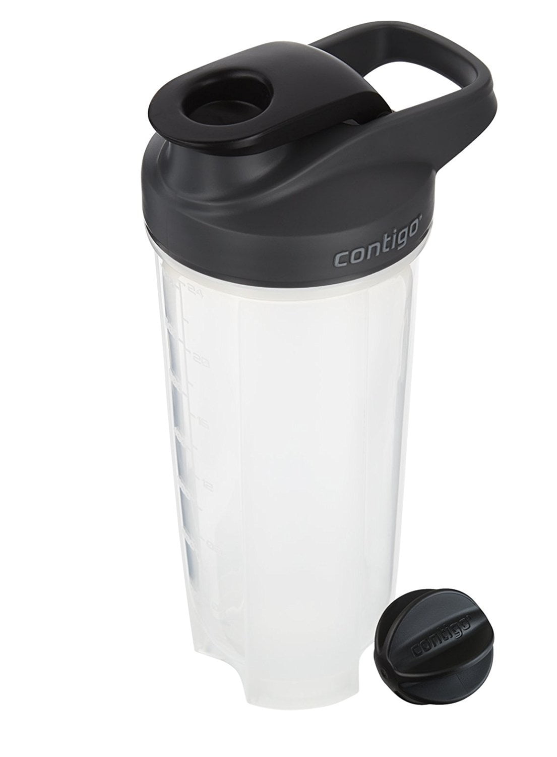 Contigo Shake &amp; Go Fit 28 oz Black and Clear Shaker Bottle with Flip-Top and Wide Mouth Lid C111G