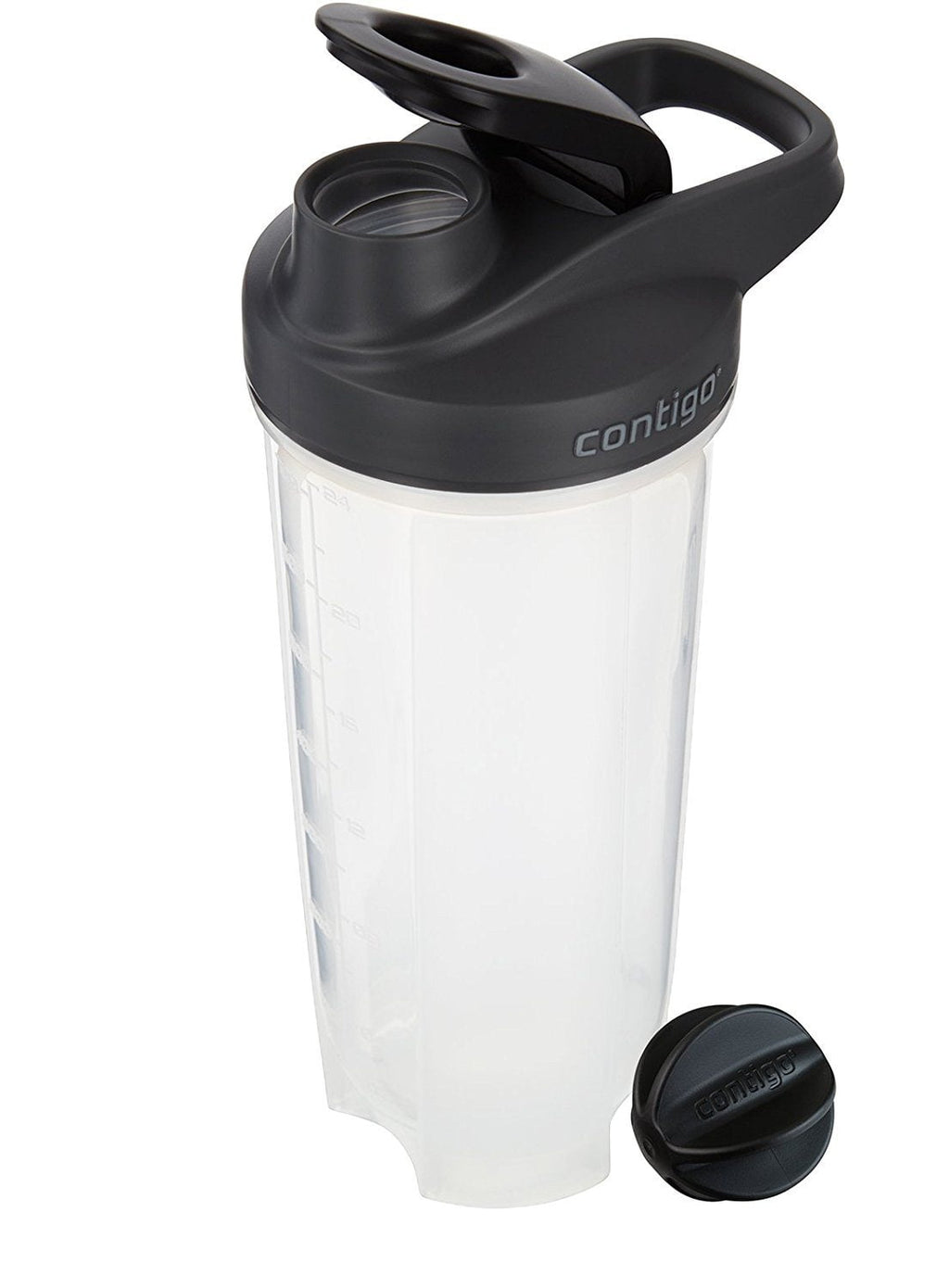 Contigo Shake &amp; Go Fit 28 oz Black and Clear Shaker Bottle with Flip-Top and Wide Mouth Lid C111G