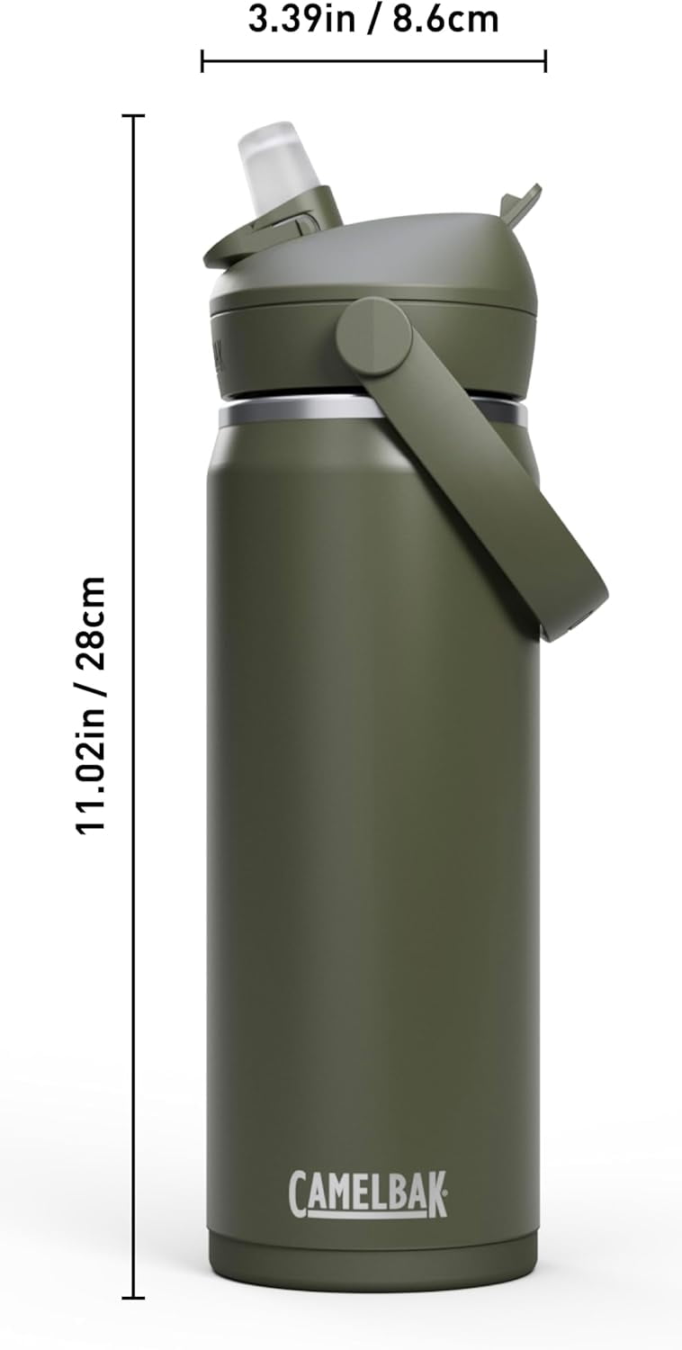 CamelBak Thrive™ Flip Straw Insulated Stainless Steel Water Bottle, 20oz, Moss C363M
