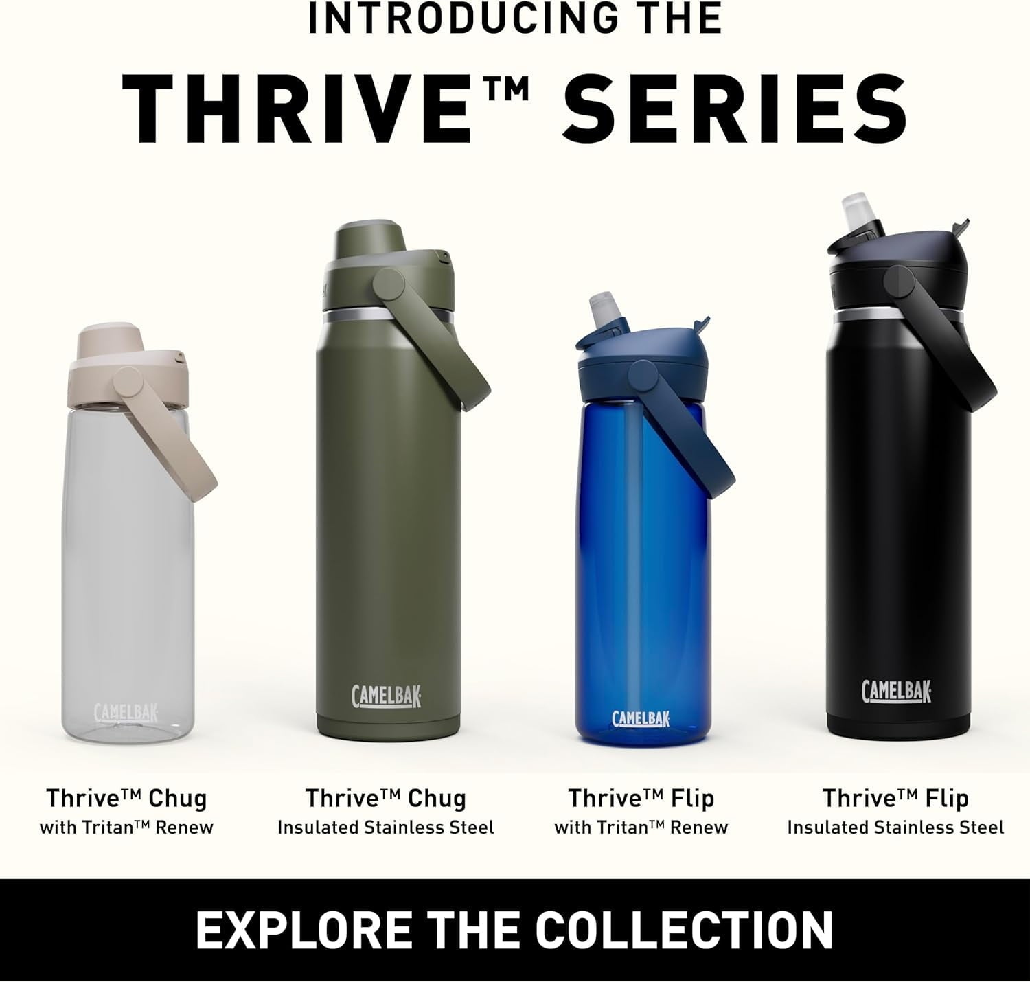 CamelBak Thrive™ Flip Straw Insulated Stainless Steel Water Bottle, 20oz, Moss C363M