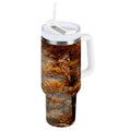 30 oz Insulated Stainless Steel Tumbler Double Wall Stainless Steel Tumbler with 2-Way Drinking Beautiful Autumn Forest C556S