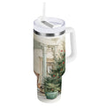 30 oz Insulated Stainless Steel Tumbler Double Wall Stainless Steel Tumbler with 2-Way Drinking Charming Christmas Doorway C670X