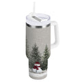 30 oz Insulated Stainless Steel Tumbler Double Wall Stainless Steel Tumbler with 2-Way Drinking Christmas Deer and Snowmen C619H