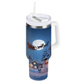 30 oz Insulated Stainless Steel Tumbler Double Wall Stainless Steel Tumbler with 2-Way Drinking Christmas Night Scene C606D