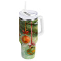 30 oz Insulated Stainless Steel Tumbler Double Wall Stainless Steel Tumbler with 2-Way Drinking Christmas Ornaments Watercolor Painting C639N