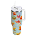 30 oz Insulated Stainless Steel Tumbler Double Wall Stainless Steel Tumbler with 2-Way Drinking Colorful Autumn Maple Leaves C616H