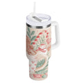30 oz Insulated Stainless Steel Tumbler Double Wall Stainless Steel Tumbler with 2-Way Drinking Cute Christmas Design C600E