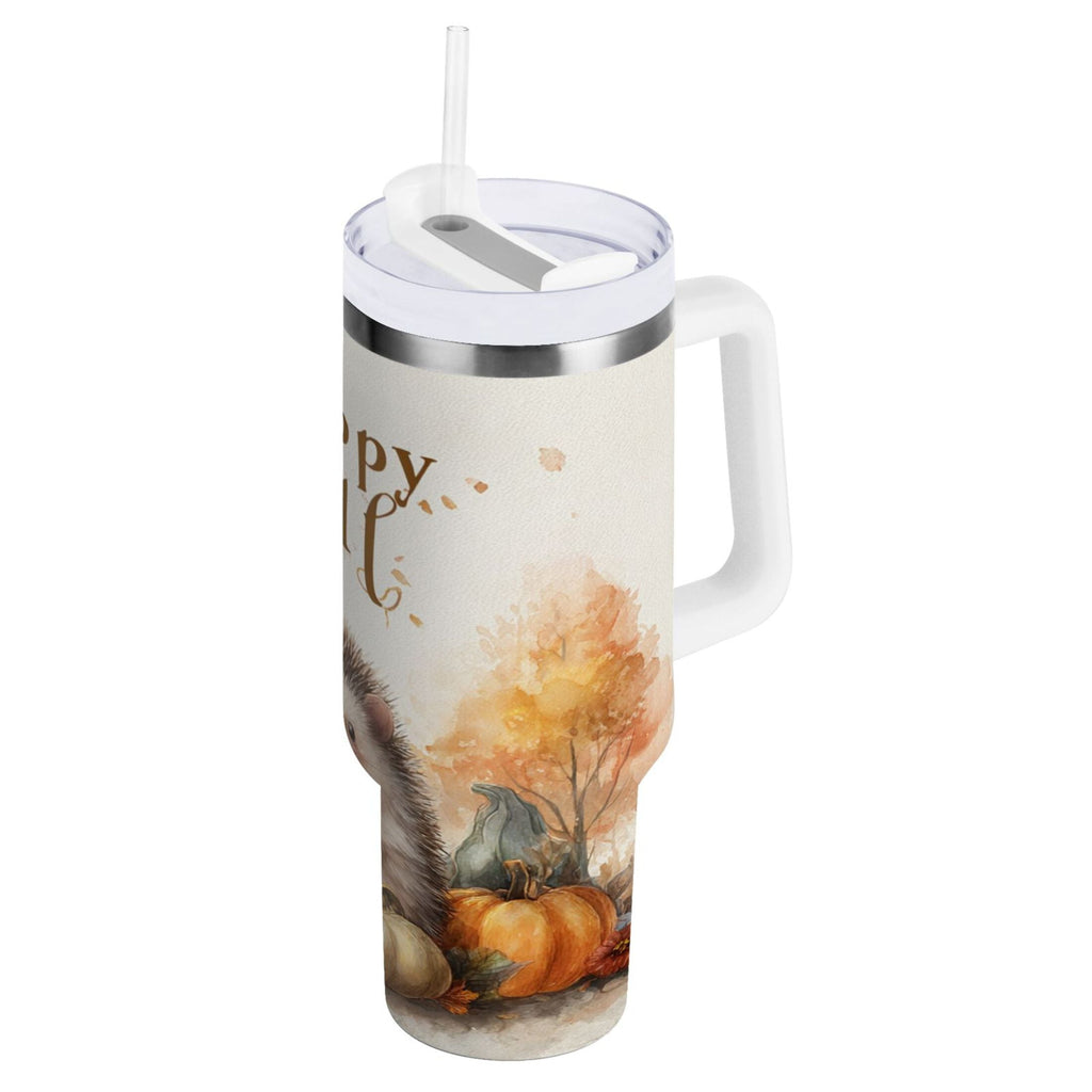 30 oz Insulated Stainless Steel Tumbler Double Wall Stainless Steel Tumbler with 2-Way Drinking Cute Little Hedgehog C625Z