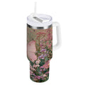 30 oz Insulated Stainless Steel Tumbler Double Wall Stainless Steel Tumbler with 2-Way Drinking Delicate Butterfly C643H