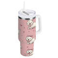 30 oz Insulated Stainless Steel Tumbler Double Wall Stainless Steel Tumbler with 2-Way Drinking Dogs Wearing Bows C659C