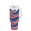 30 oz Insulated Stainless Steel Tumbler Double Wall Stainless Steel Tumbler with 2-Way Drinking Flags Wave Pattern C536X