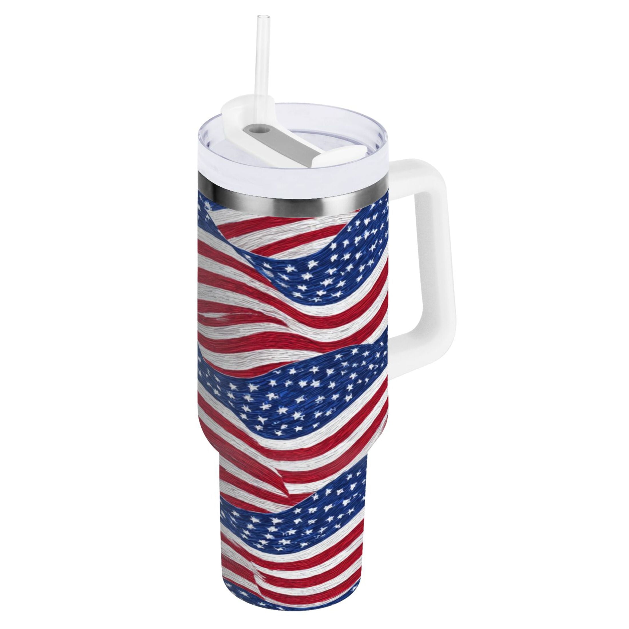 30 oz Insulated Stainless Steel Tumbler Double Wall Stainless Steel Tumbler with 2-Way Drinking Flags Wave Pattern C536X