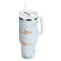 30 oz Insulated Stainless Steel Tumbler Double Wall Stainless Steel Tumbler with 2-Way Drinking Pastel Doodle Airplanes C593T