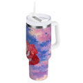 30 oz Insulated Stainless Steel Tumbler Double Wall Stainless Steel Tumbler with 2-Way Drinking Rose with Flag Pattern C547K