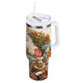 30 oz Insulated Stainless Steel Tumbler Double Wall Stainless Steel Tumbler with 2-Way Drinking Santa Claus Sitting in Chair C682N