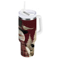 30 oz Insulated Stainless Steel Tumbler Double Wall Stainless Steel Tumbler with 2-Way Drinking Snowman and Birds C637N