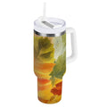 30 oz Insulated Stainless Steel Tumbler Double Wall Stainless Steel Tumbler with 2-Way Drinking Various Shades Autumn Leaves C590U