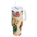 30 oz Insulated Stainless Steel Tumbler Double Wall Stainless Steel Tumbler with 2-Way Drinking Watercolor Animals Pattern C618N