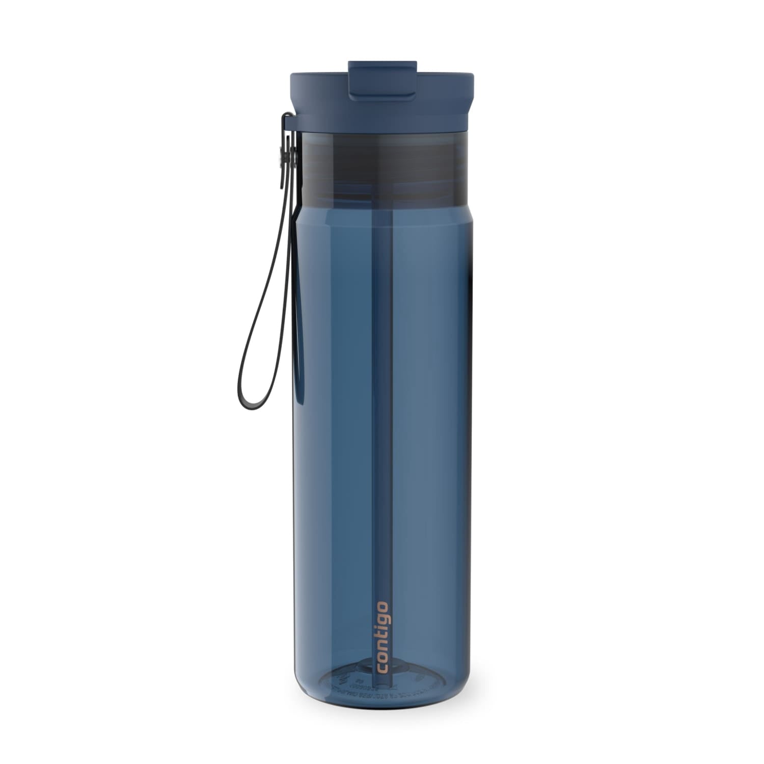 Contigo DualSip Leakproof Plastic Reusable Water Bottle with Carrying Strap, Cream/Clear, 28 oz C036S