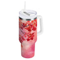 30 oz Insulated Stainless Steel Tumbler Double Wall Stainless Steel Tumbler with 2-Way Drinking Watercolor Red Maple Leaves C472G