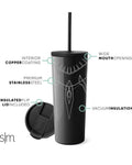 Simple Modern Insulated Black Panther 24oz  Tumbler W/Flip Lid and Straw Lid C436E