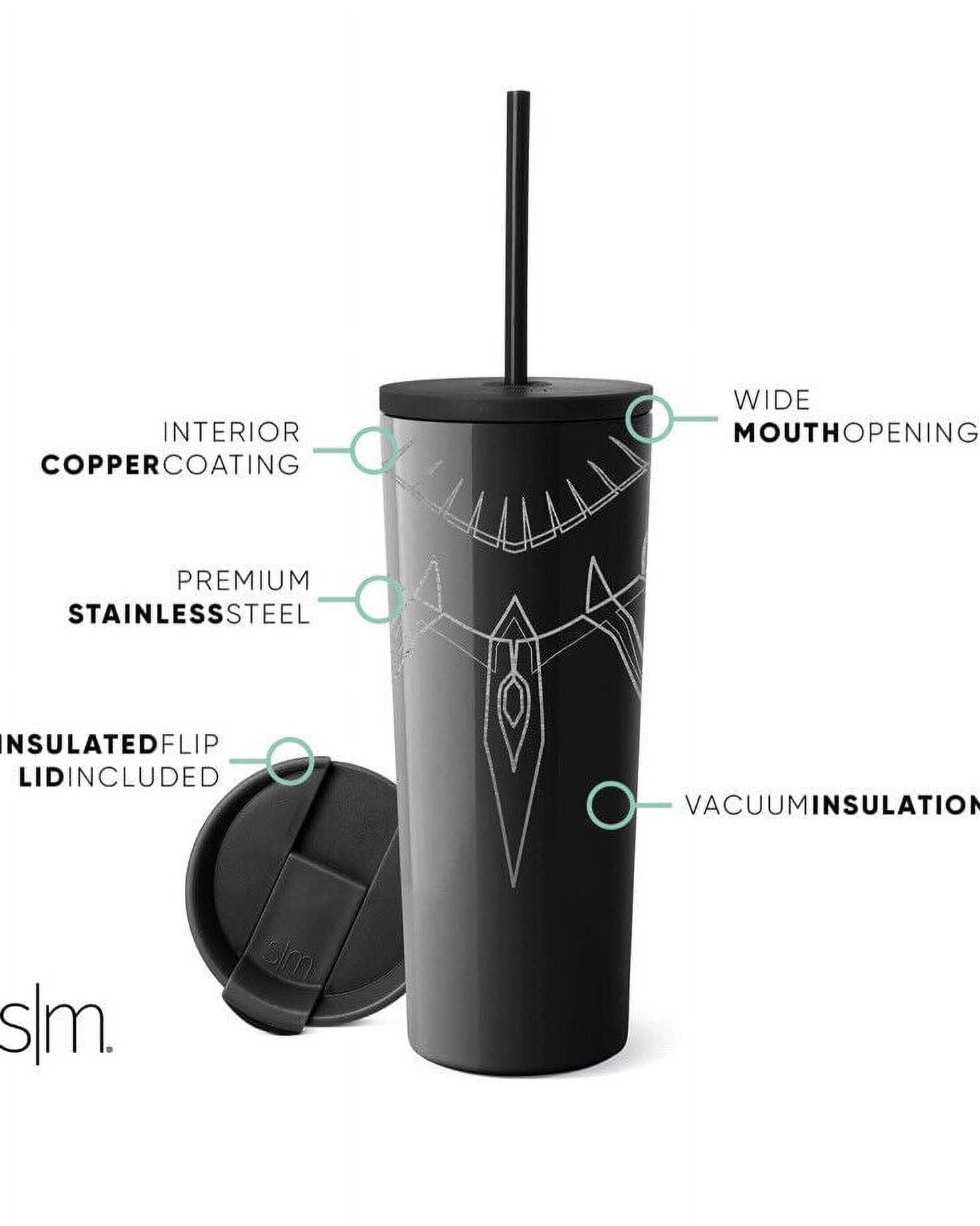 Simple Modern Insulated Black Panther 24oz  Tumbler W/Flip Lid and Straw Lid C436E