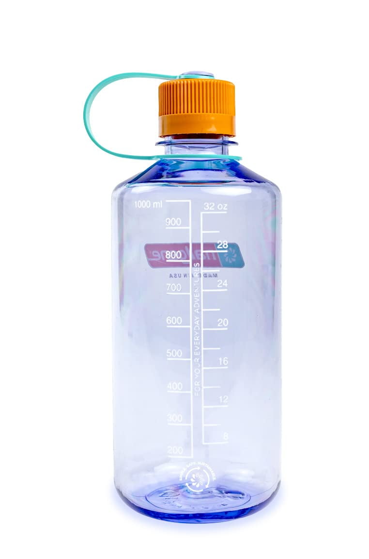 Nalgene Sustain Tritan BPA-Free Water Bottle Made with Material Derived from 50% Plastic Waste, 32 OZ, Narrow Mouth, Amethyst C30 C155K