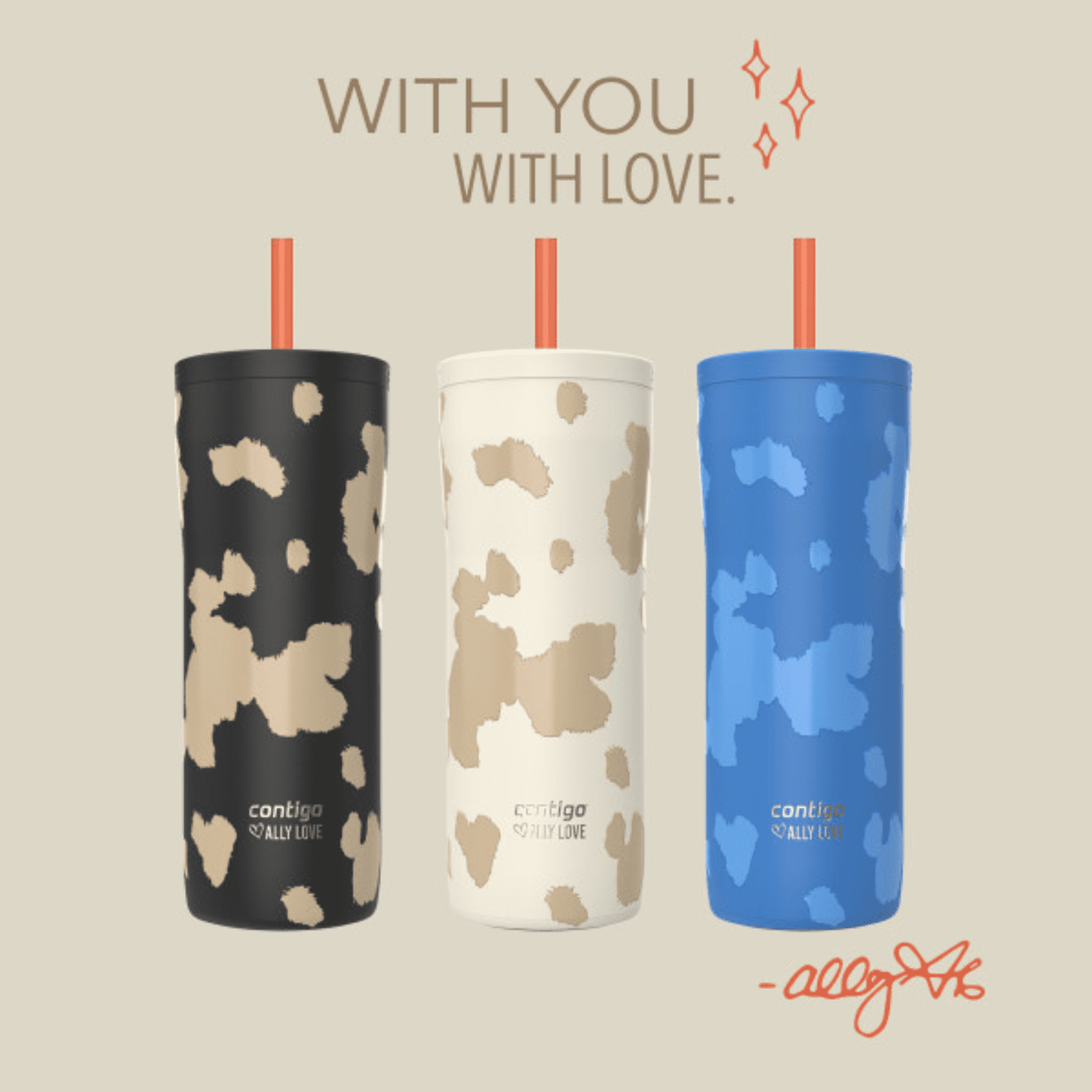 Contigo x Ally Love Streeterville 2.0 Stainless Steel Tumbler with Straw, 24 oz, Stellar Jay C112A