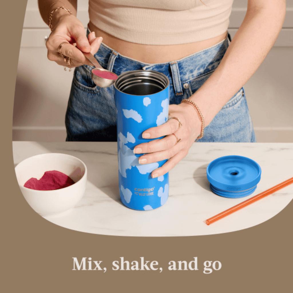 Contigo x Ally Love Streeterville 2.0 Stainless Steel Tumbler with Straw, 24 oz, Stellar Jay C112A