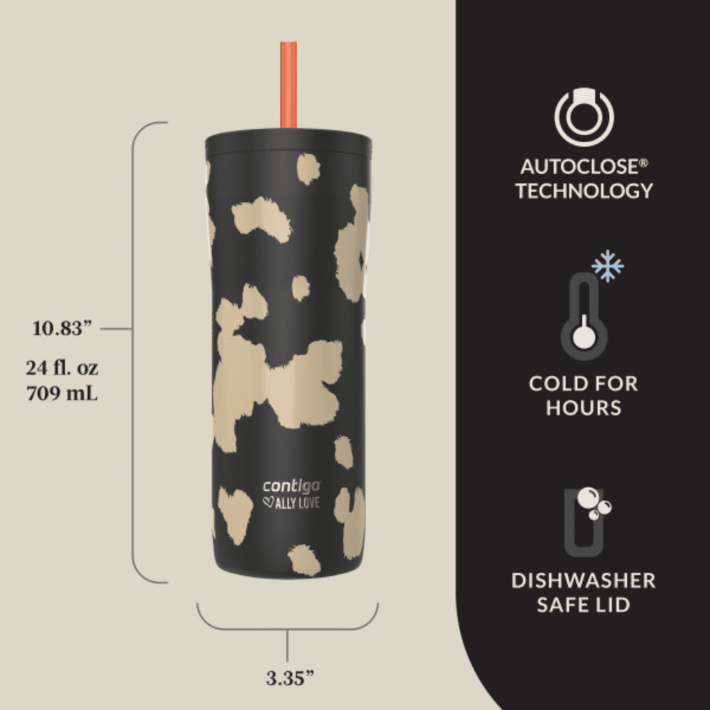 Contigo x Ally Love Streeterville 2.0 Stainless Steel Tumbler with Straw, 24 oz, Stellar Jay C112A