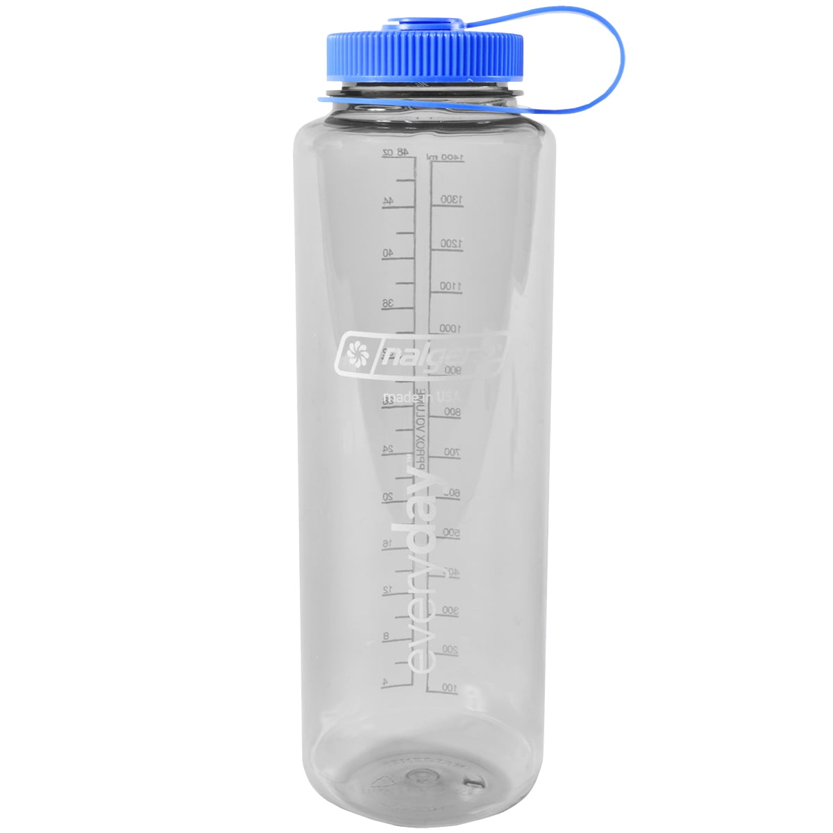 Nalgene Sustain Tritan BPA-Free Water Bottle Made with Material Derived from 50% Plastic Waste (using ISCC certified mass balance), 48 OZ, Wide Mouth, Blue C147G