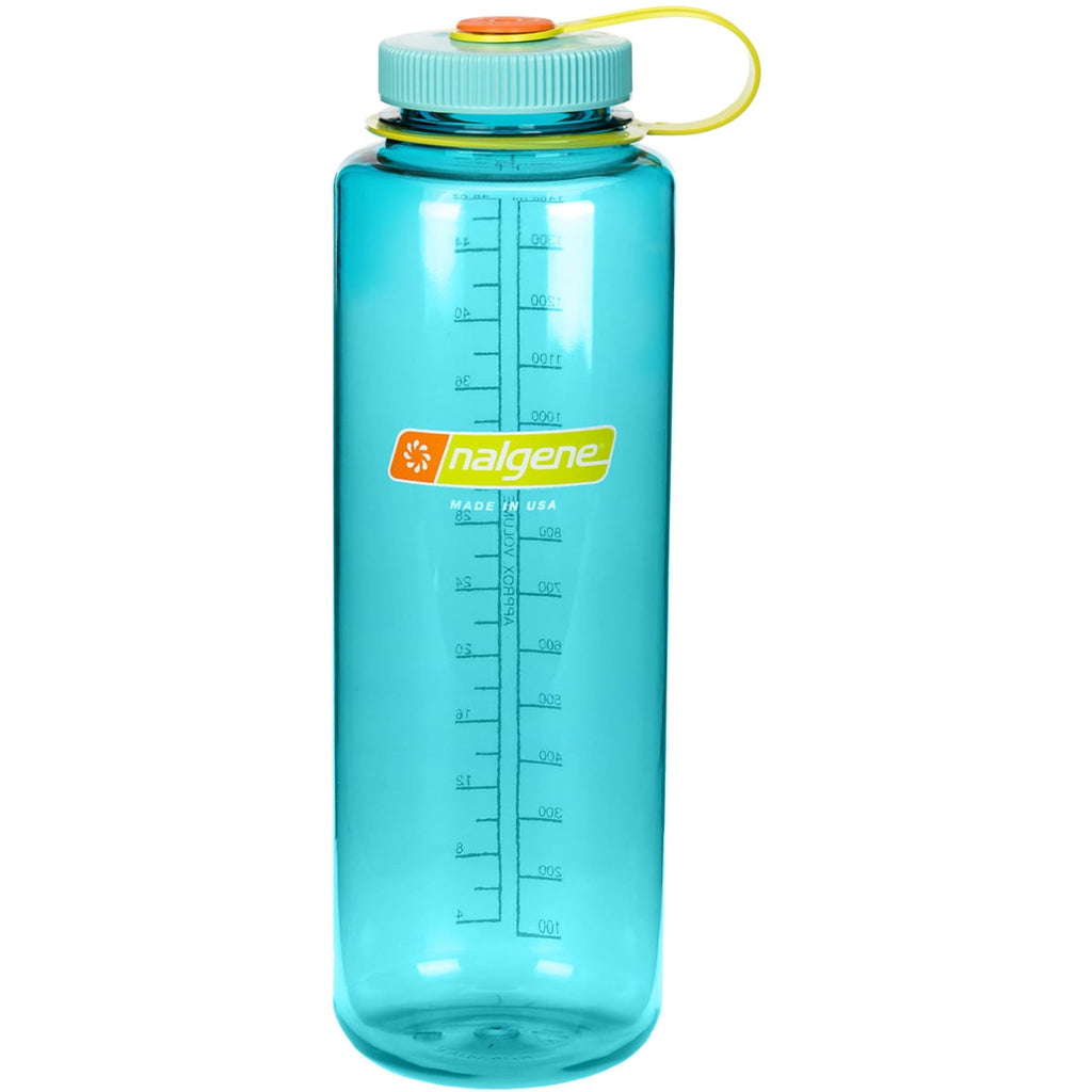 Nalgene Sustain Tritan BPA-Free Water Bottle Made with Material Derived from 50% Plastic Waste (using ISCC certified mass balance), 48 OZ, Wide Mouth, Blue C147G