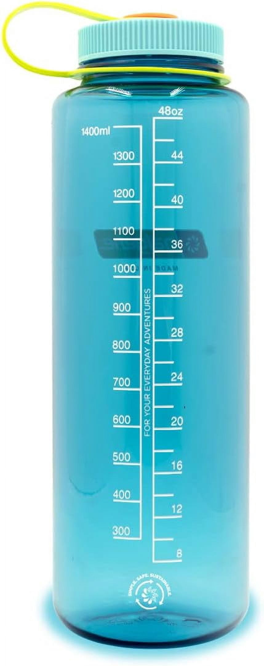Nalgene Sustain Tritan BPA-Free Water Bottle Made with Material Derived from 50% Plastic Waste (using ISCC certified mass balance), 48 OZ, Wide Mouth, Blue C147G